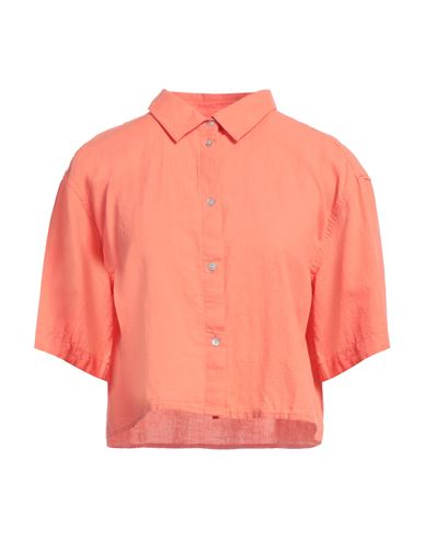 Jjxx By Jack & Jones Woman Shirt Orange Size L Cotton, Linen In Orange
