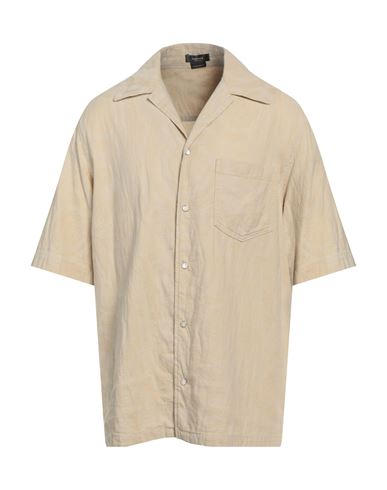 Versace Man Shirt Beige Size 40 Cotton