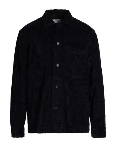 Selected Homme Man Shirt Navy Blue Size L Cotton, Recycled Cotton