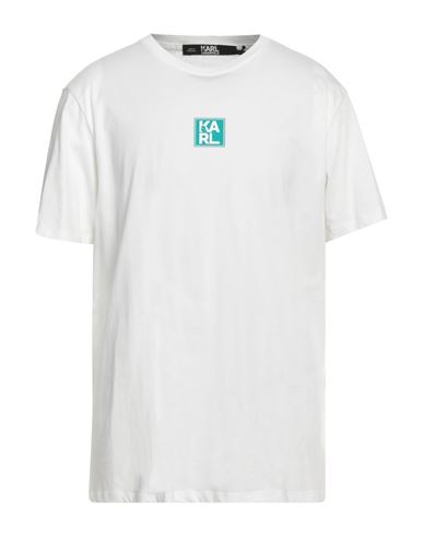 Karl Lagerfeld Man T-shirt White Size Xl Organic Cotton