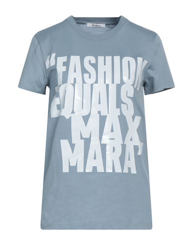 Shop Max Mara Woman T-shirt Pastel Blue Size Xs Cotton