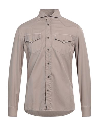 Brunello Cucinelli Man Shirt Khaki Size Xl Cotton In Beige