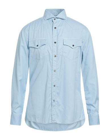 Brunello Cucinelli Man Shirt Sky Blue Size L Cotton