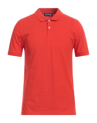 Vilebrequin Man Polo Shirt Tomato Red Size M Cotton