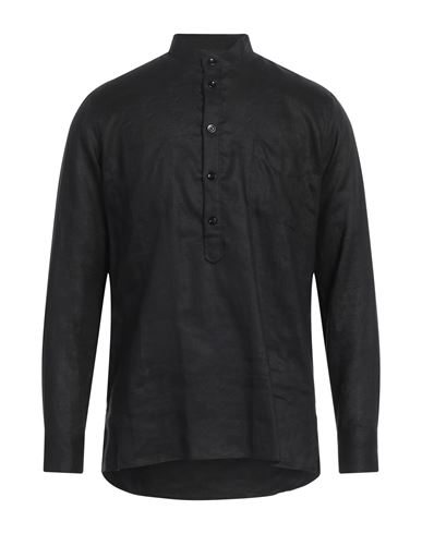 Pt Torino Man Shirt Black Size 15 ½ Linen