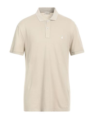 Brooksfield Man Polo Shirt Beige Size 42 Cotton In Neutral