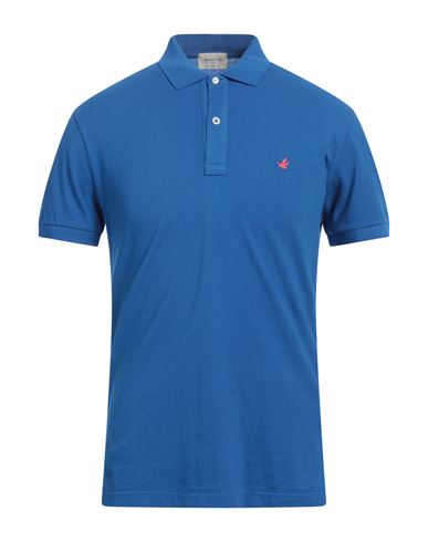 Shop Brooksfield Man Polo Shirt Bright Blue Size 36 Cotton