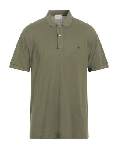 Brooksfield Man Polo Shirt Military Green Size 44 Cotton