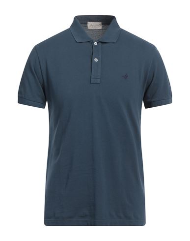 Shop Brooksfield Man Polo Shirt Slate Blue Size 46 Cotton