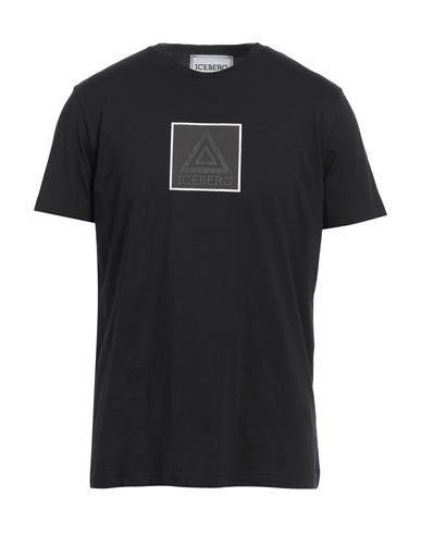 Shop Iceberg Man T-shirt Black Size Xxl Cotton