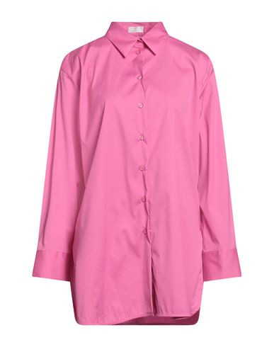 Riani Woman Shirt Fuchsia Size 12 Cotton, Polyamide, Elastane In Pink
