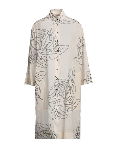 Gentryportofino Woman Midi Dress Sand Size 12 Cotton In Beige