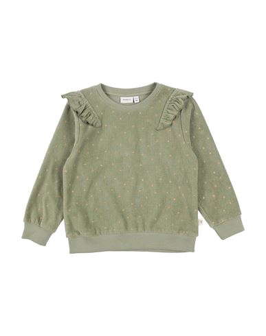 Name It® Name It Toddler Girl Sweatshirt Sage Green Size 6 Organic Cotton, Polyester In Sage Green