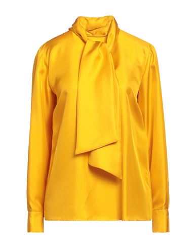 Emilio Pucci Woman Blouse Ocher Size 14 Silk In Yellow