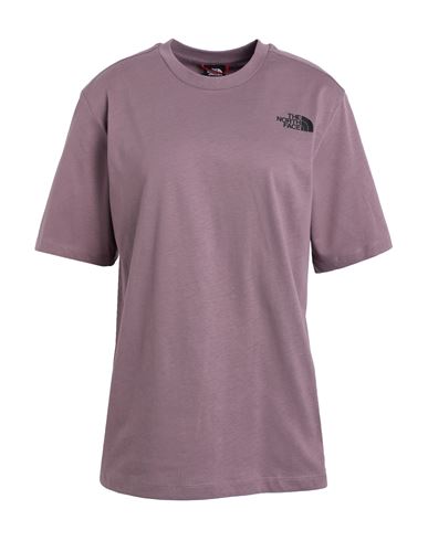 The North Face Woman T-shirt Mauve Size M Cotton In Purple