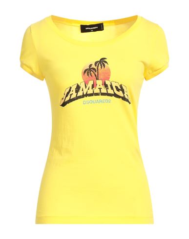 Dsquared2 Woman T-shirt Yellow Size Xs Cotton