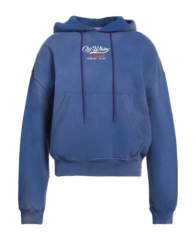 Off-white Man Sweatshirt Blue Size L Cotton, Elastane In Blue