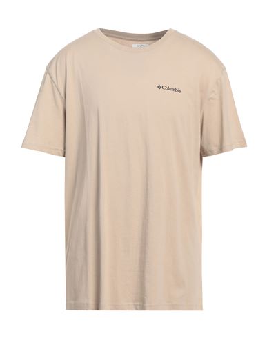 Columbia Man T-shirt Sand Size Xl Organic Cotton, Elastane In Beige