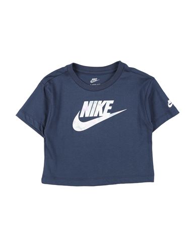 Nike Babies'  Sci-dye Boxy Tee Toddler Girl T-shirt Navy Blue Size 7 Cotton, Polyester