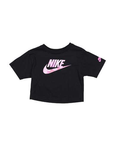 Nike Babies'  Sci-dye Boxy Tee Toddler Girl T-shirt Black Size 6 Cotton, Polyester