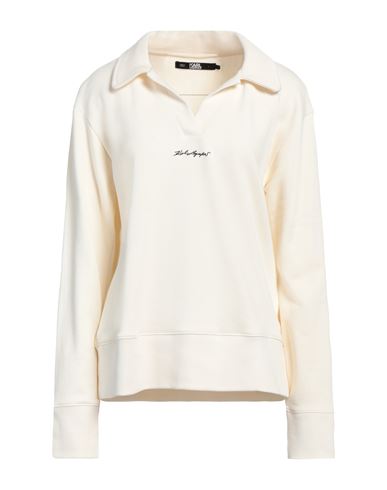 Karl Lagerfeld Woman Sweatshirt Off White Size Xl Cotton