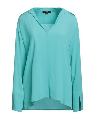 Seventy Sergio Tegon Woman Top Turquoise Size 8 Acetate, Silk In Blue