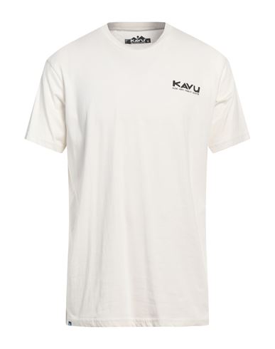 Shop Kavu Man T-shirt Ivory Size L Cotton In White