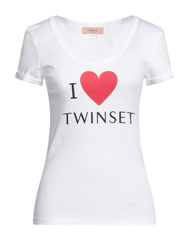 Twinset Woman T-shirt White Size M Cotton, Viscose