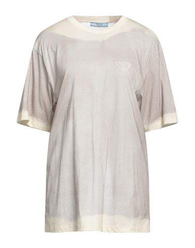 Prada Woman T-shirt Grey Size L Cotton