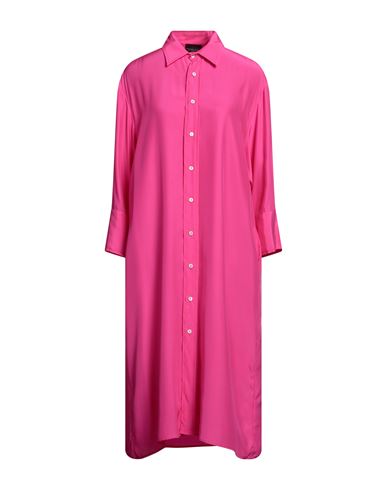 Simonetta Ravizza Woman Midi Dress Fuchsia Size 10 Silk In Pink