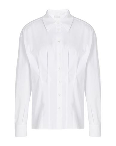 8 By Yoox Organic Cotton Corset-waist Shirt Woman Shirt White Size 12 Organic Cotton, Elastane