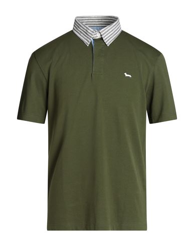 Harmont & Blaine Man Polo Shirt Dark Green Size M Cotton