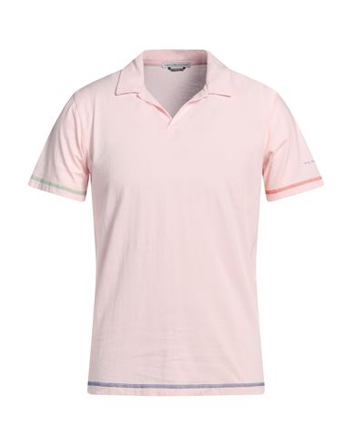 Grey Daniele Alessandrini Man Polo Shirt Pink Size M Cotton In Pink