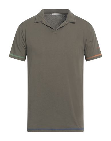 Grey Daniele Alessandrini Man Polo Shirt Dark Green Size M Cotton