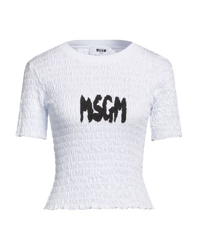 Msgm Woman T-shirt Off White Size M Cotton