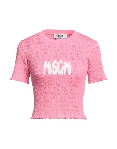 Msgm Woman T-shirt Pink Size S Cotton