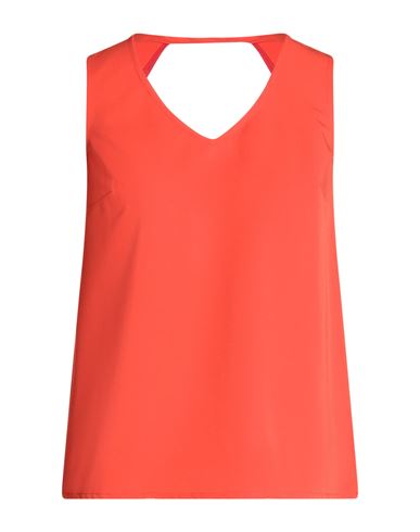 Her . Woman Top Tomato Red Size 6 Polyester, Viscose, Elastane