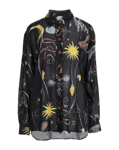ALYSI ALYSI WOMAN SHIRT BLACK SIZE 6 SILK 