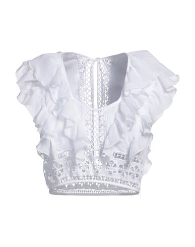 Charo Ruiz Ibiza Woman Top White Size L Cotton, Polyester