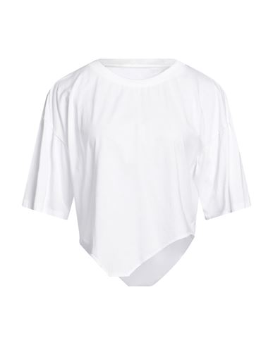 Mm6 Maison Margiela Woman T-shirt White Size L Cotton