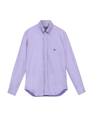 Etro Man Shirt Lilac Size 14 ½ Cotton In Purple