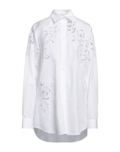 Ermanno Scervino Woman Shirt White Size 12 Cotton, Polyester