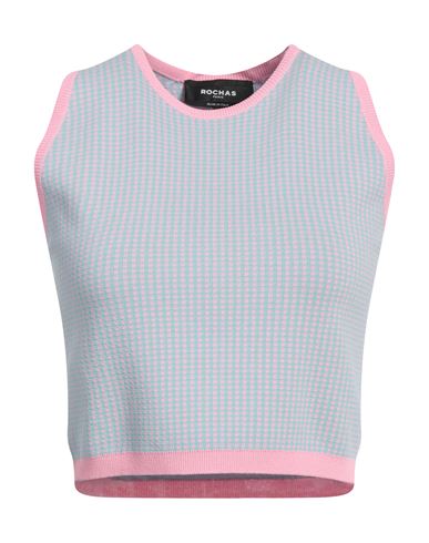 Rochas Woman Top Pink Size S Rayon, Polyamide In Blue