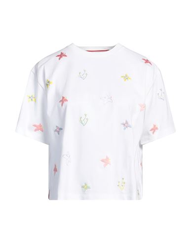 Shop Thom Browne Woman T-shirt White Size 6 Cotton, Elastane