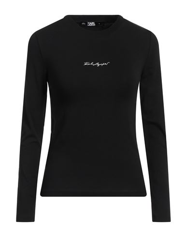 Karl Lagerfeld Woman T-shirt Black Size L Cotton, Elastane