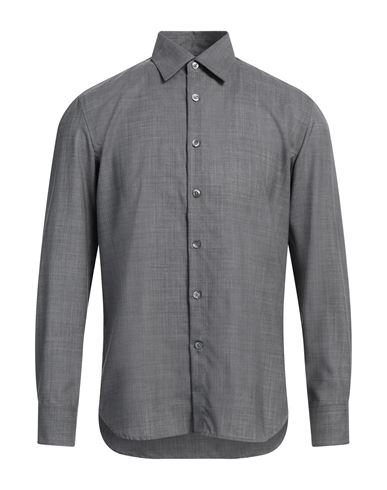 Shop Pt Torino Man Shirt Lead Size 15 ¾ Virgin Wool In Grey