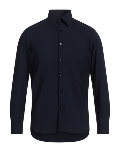 Shop Pt Torino Man Shirt Midnight Blue Size 15 Virgin Wool