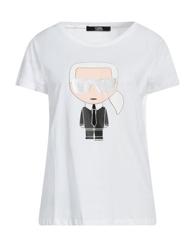 Shop Karl Lagerfeld Woman T-shirt White Size L Cotton