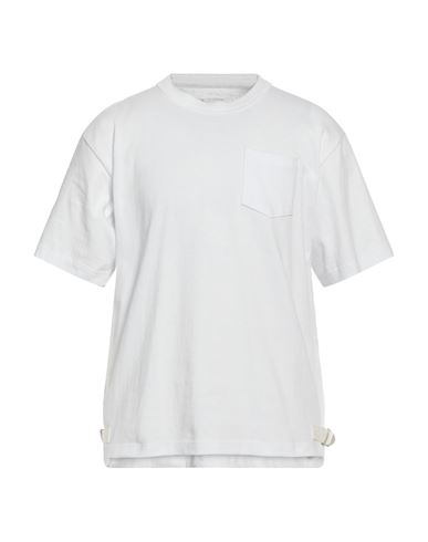 Sacai Man T-shirt White Size 2 Cotton, Nylon, Polyester