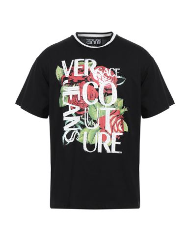 Versace Jeans Couture Man T-shirt Black Size 3xl Polyester, Elastane